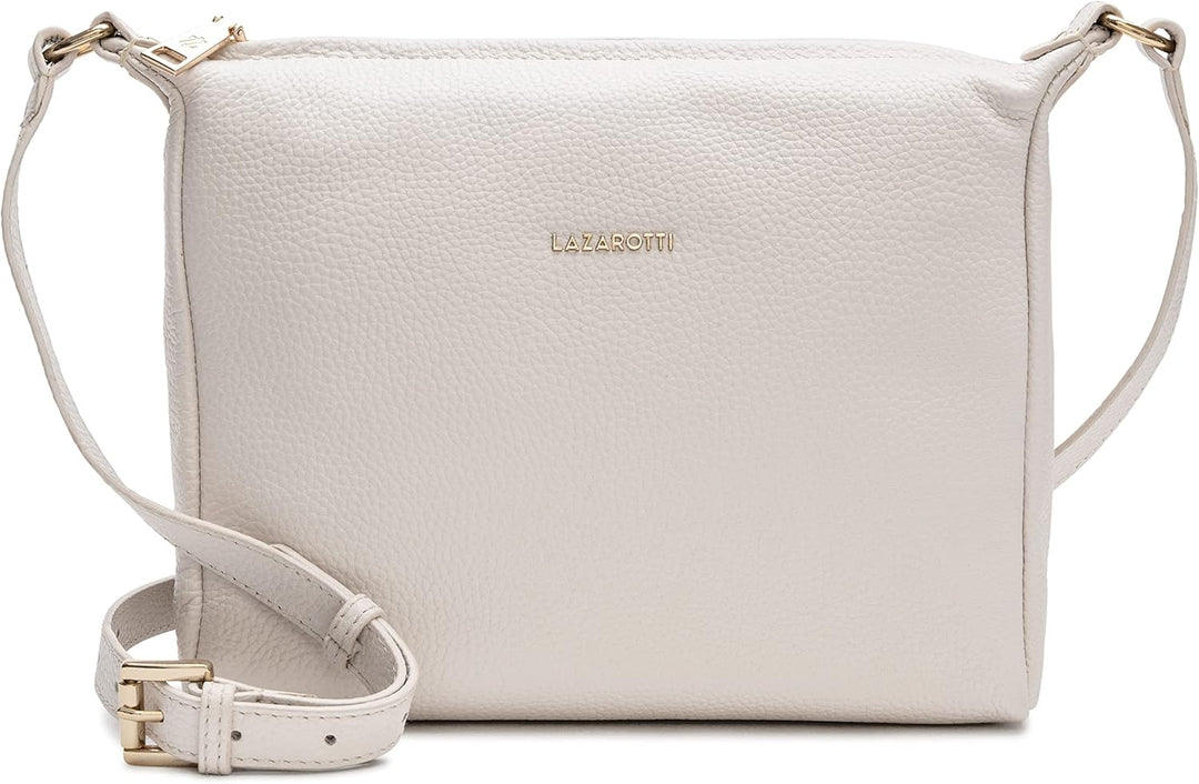 Lazarotti Bologna Leder Umhängetasche Damen | verstellbarer Schultergurt | grosse Crossbody Bag | Sc