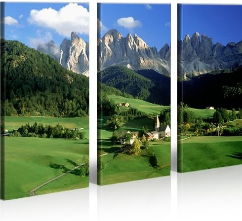 islandburner Bild Bilder auf Leinwand Val Di Funes Dolomiten XXL Poster Leinwandbild Wandbild Dekoar