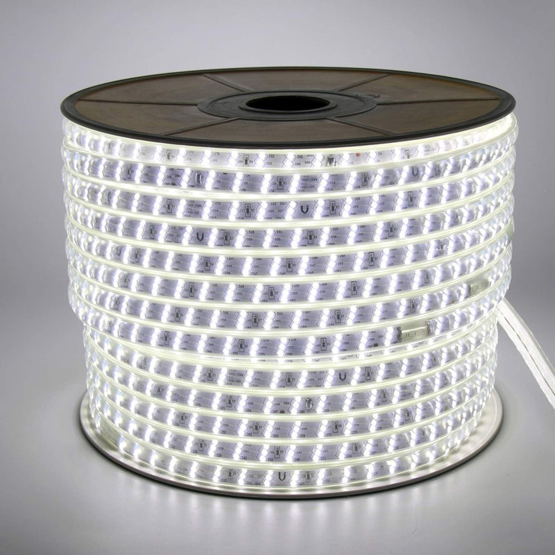 FOLGEMIR 8m LED Band – Kalt Weiss, 3 schiefe Reihen 2835 SMD 180 Leds/m Strip, ganz helle Beleuchtun