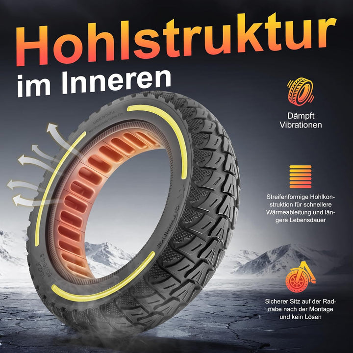 60/70-6,5 Vollgummireifen 10 Zoll Solide Reifen für Xiaomi 5/5 Pro/5 Max,für Ninebot Max G30/Max G30