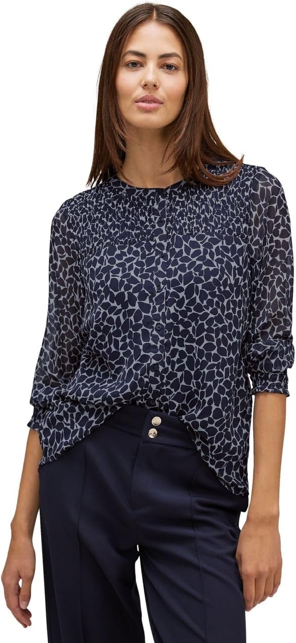 Street One Damen Chiffonbluse 38 Deep Blue, 38 Deep Blue