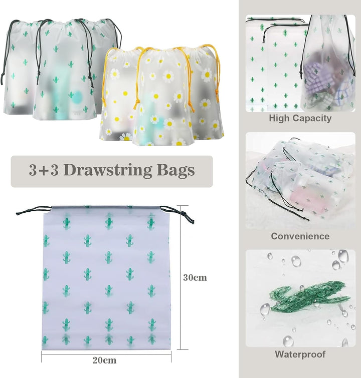 Koffer Organizer Set, 15 Stück Packing Cubes, Wasserdichte Kleidertaschen für Urlaub und Reisen, Tra