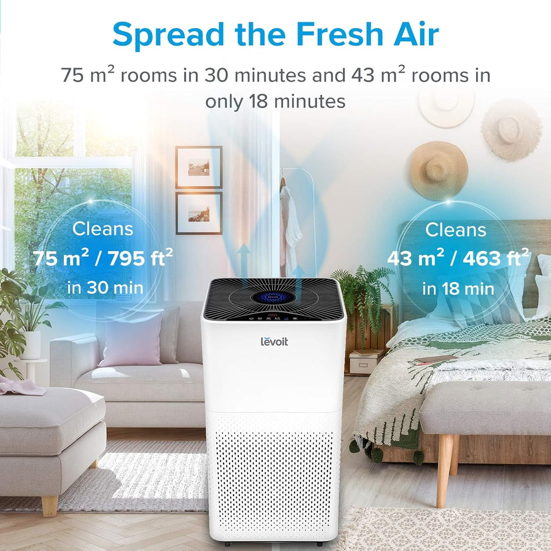 Levoit Luftreiniger mit HEPA Luftfilter, Air Purifier mit 360 m³/H CADR für Raucherzimmer Wohnung, L