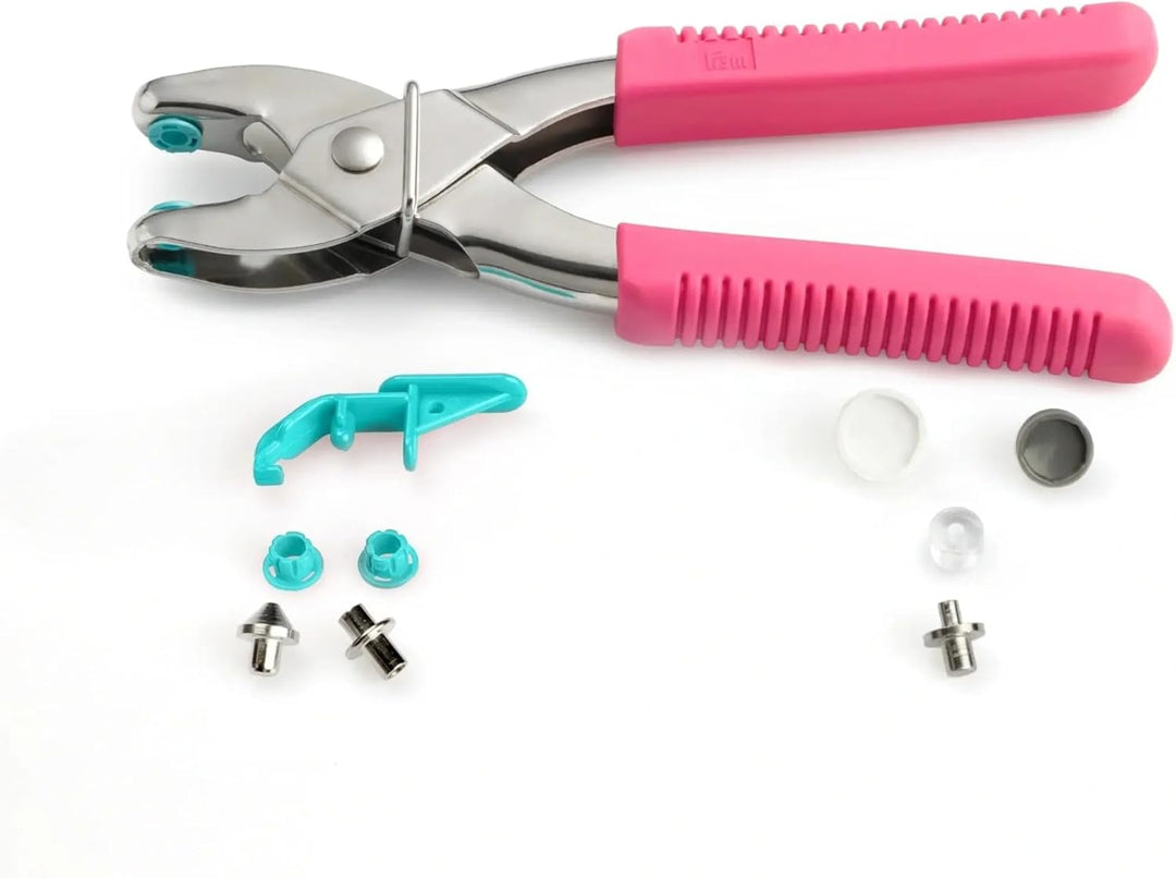 Prym pink Love Vario-Zange mit Loch-/Color Snaps Werkzeug, Stahl, 19 cm Pink, inklusive Loch- und Co
