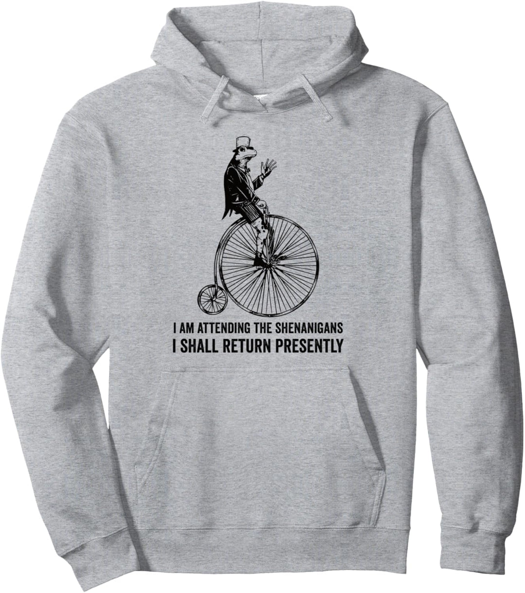 Teilnahme an The Shenanigans Genteel Penny Farthing Frog Meme Pullover Hoodie