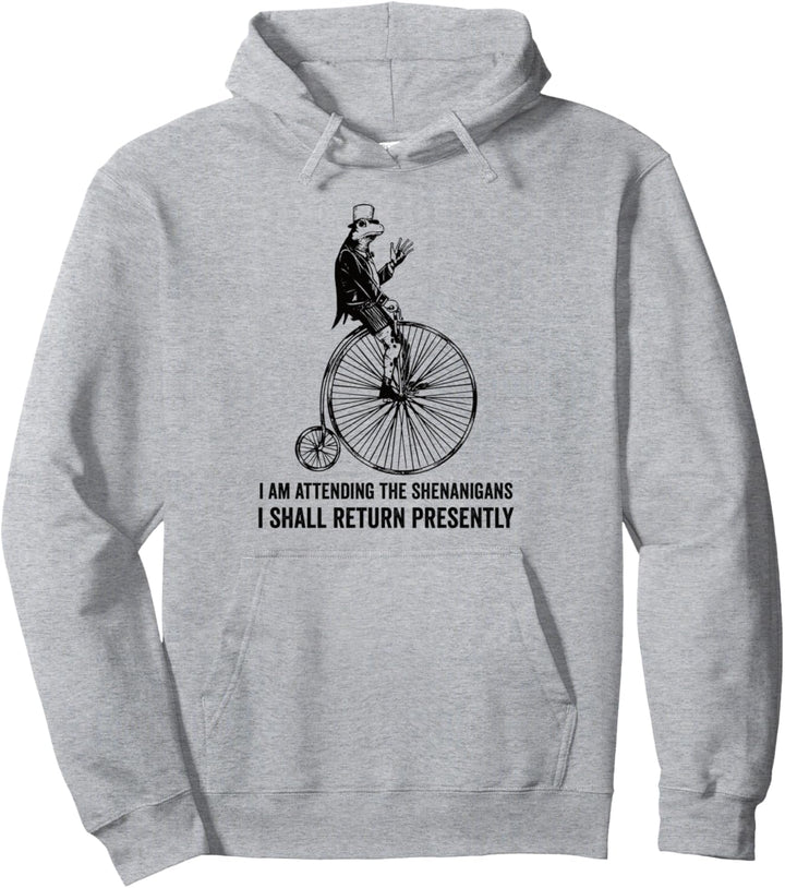 Teilnahme an The Shenanigans Genteel Penny Farthing Frog Meme Pullover Hoodie