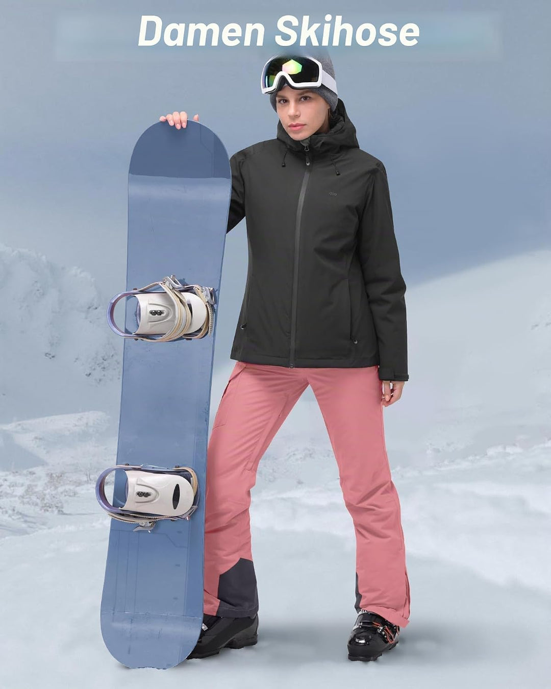 33,000ft Damen Skihose Outdoorhose Wasserdicht Winddichte Softshellhose Warme Gefütterte Thermohose