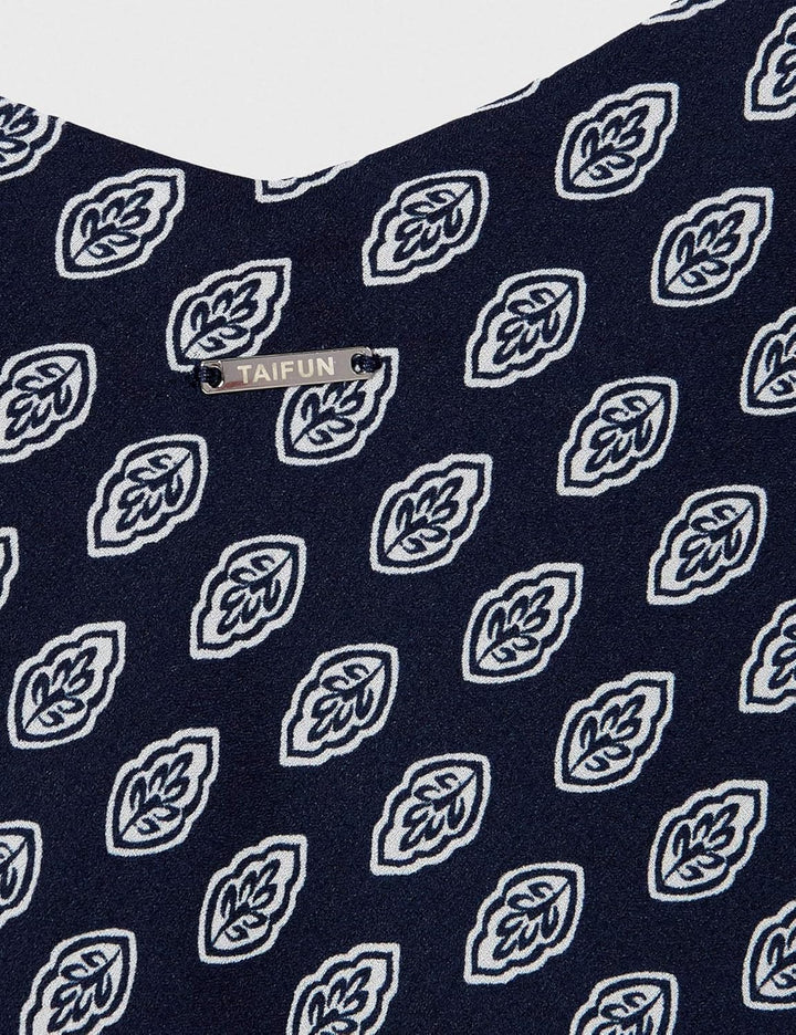 Taifun Damen Gewebe Kleid 40 Dark Ocean Gemustert, 40 Dark Ocean Gemustert