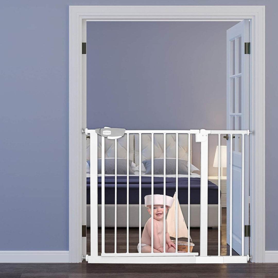 YRHome Türschutzgitter ohne Bohren Treppengitter Treppenschutzgitter für Kinder Türgitter Auto-Close