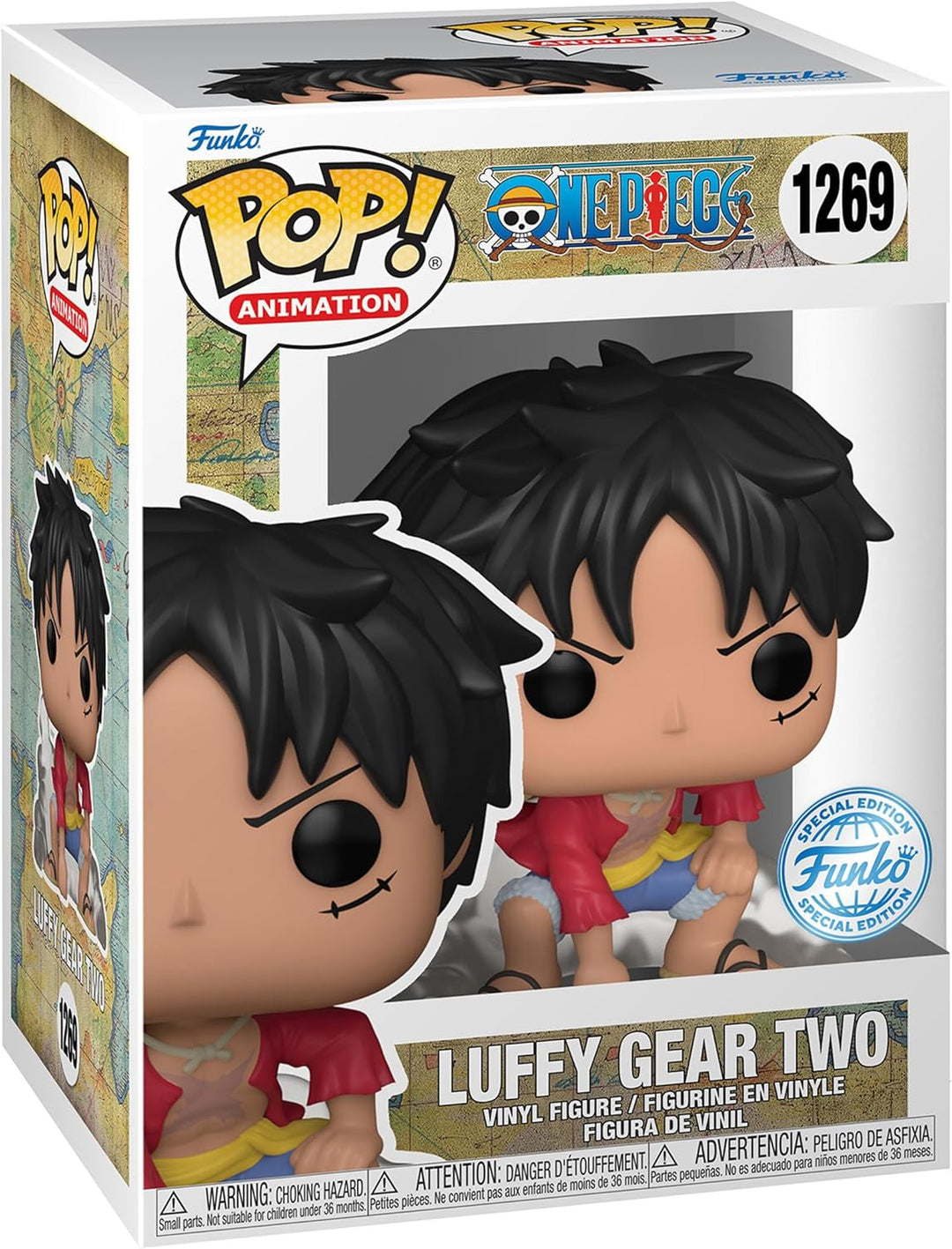 Funko Pop! Animation One Piece Luffy Gear Two Exclusive Vinyl Figuren, seltenes Pop Vinyl