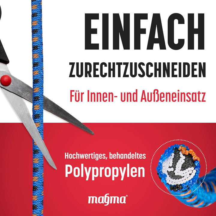 MAGMA Elastisches Seil Bungee-Seil für Schwimmbadabdeckungen 8mm, 25m. Gummiseil für Schwimmbad, Ang