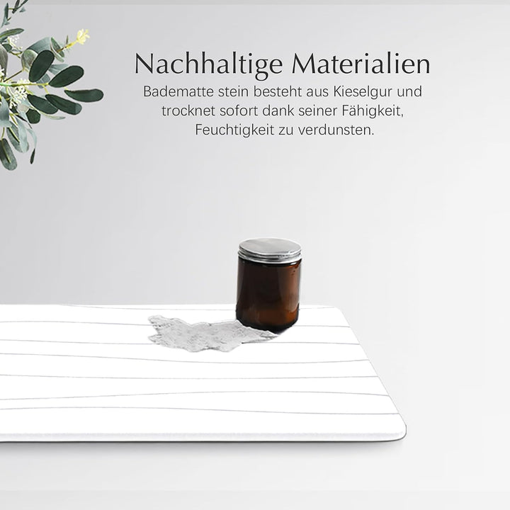 Badematte Stein, Diatomite Stone Bath Mat, rutschfeste Stein Badematte Schnelltrocknend, Werten Sie