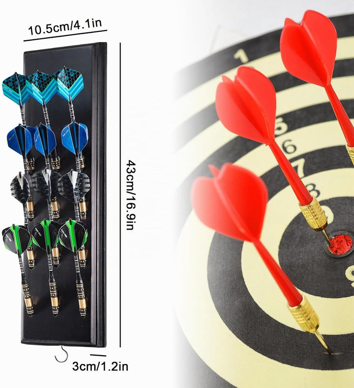 Dart Halter aus Holz für 12 Darts, Hochwertig Darthalter aus Holz, Praktische Dart Aufbewahrung, Wan