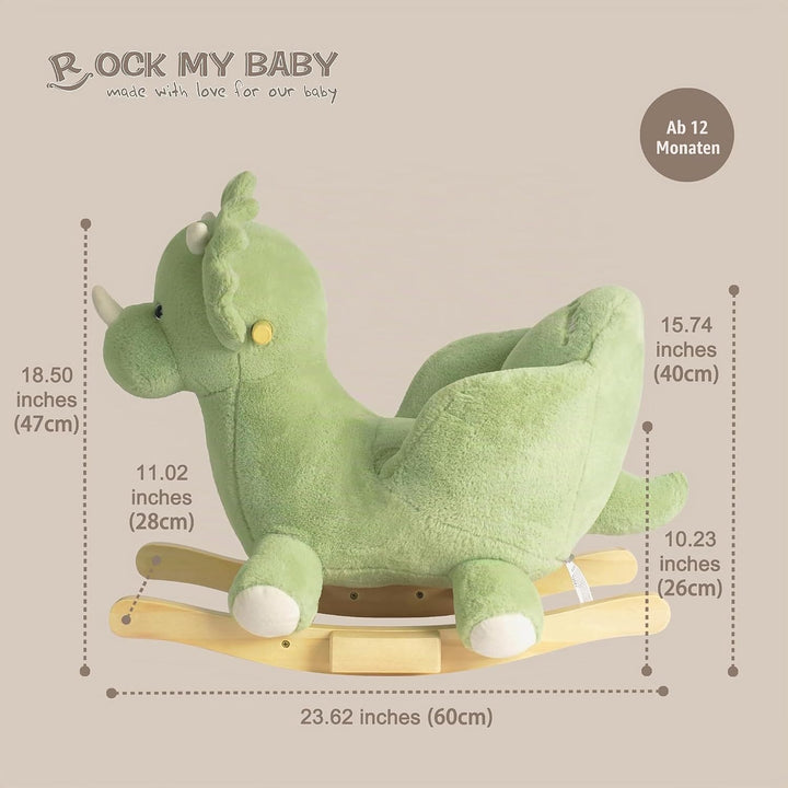 Plüsch Rocking Horse -Schaukeltier Schaukelpferd Schaukelspielzeug，CE、CPC Zertifizierung(Grün), grün