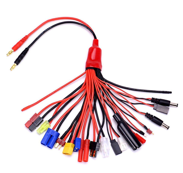 YUNIQUE DEUTSCHLAND 19-in-1 Bananenstecker Lipo Ladegerät Adapter Kabel IMAX / B6 / B6AC / TRX/JST/F