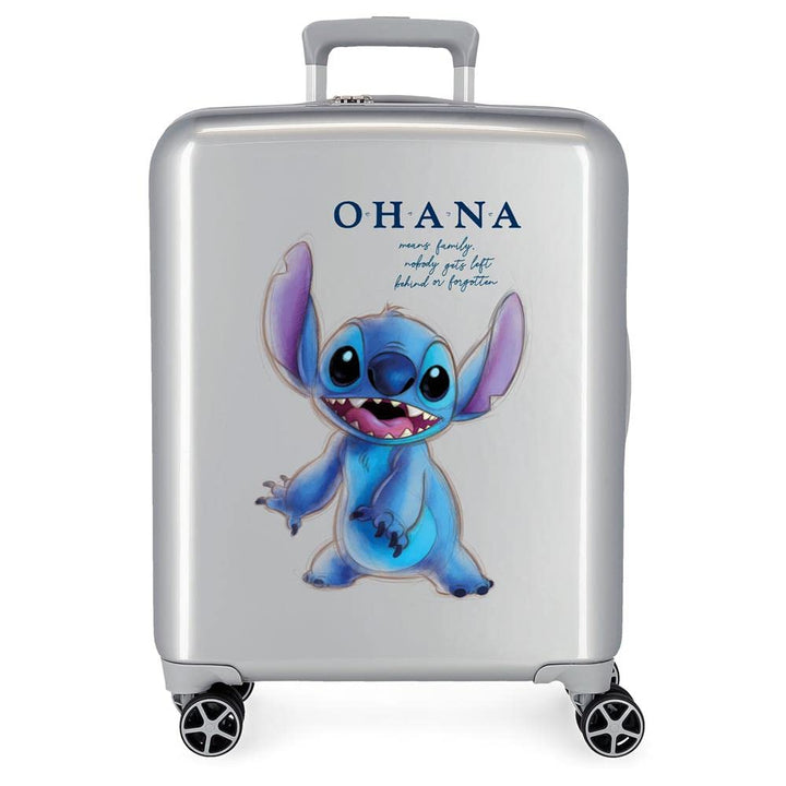 Handgepäckkoffer Disney 100 Stitch Grey, 40 x 55 x 20 cm, starres ABS, integriertes TSA-Schloss, 38,