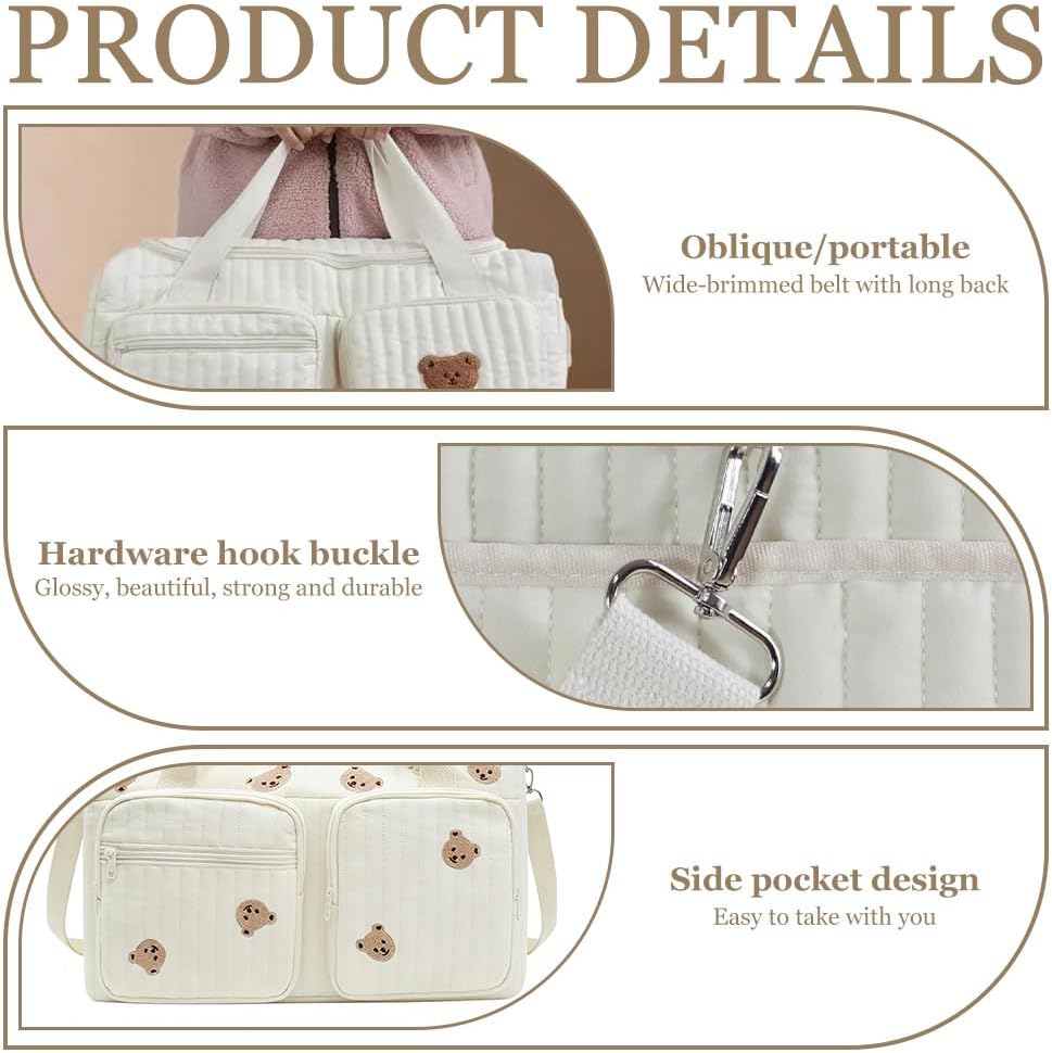 FARYODI Grosse Wickeltaschen Kliniktasche Geburt 48 × 22 × 26 cm, Vielseitige Wickeltasche für Mütte