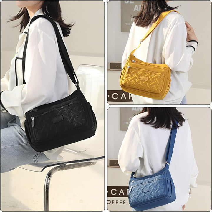 NOTAG Nylon Umhängetasche Damen, Wasserdicht Casual Schultertasche Mehrere Taschen Messenger-Tasche