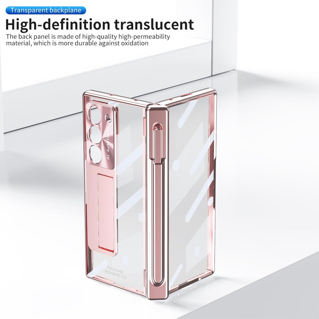 NINKI Kompatible mit Scharnierschutz für Samsung Z Fold 6 Hülle mit S Pen und Halter,Displayschutzfo