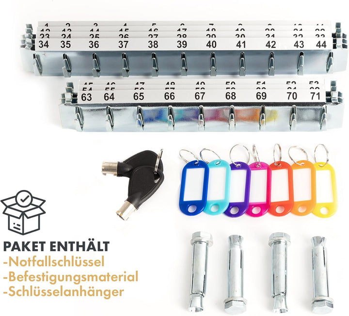 casa pura Schlüsseltresor mit Elektronikschloss - Schlüsselkasten für 71 Schlüssel - Tresor inkl. Sc
