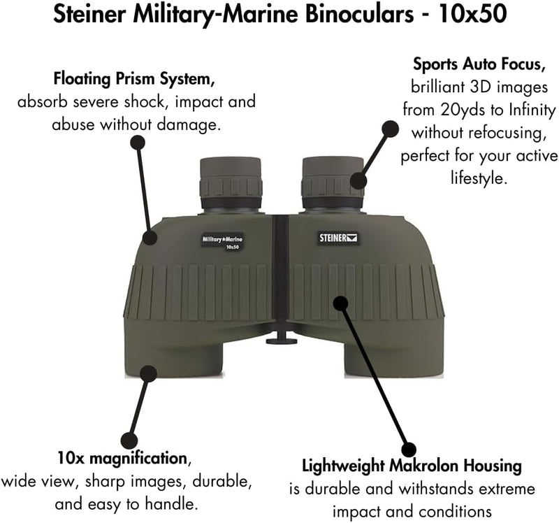 Steiner MM1050 Militär-Marine-10x50 Taktisches Fernglas