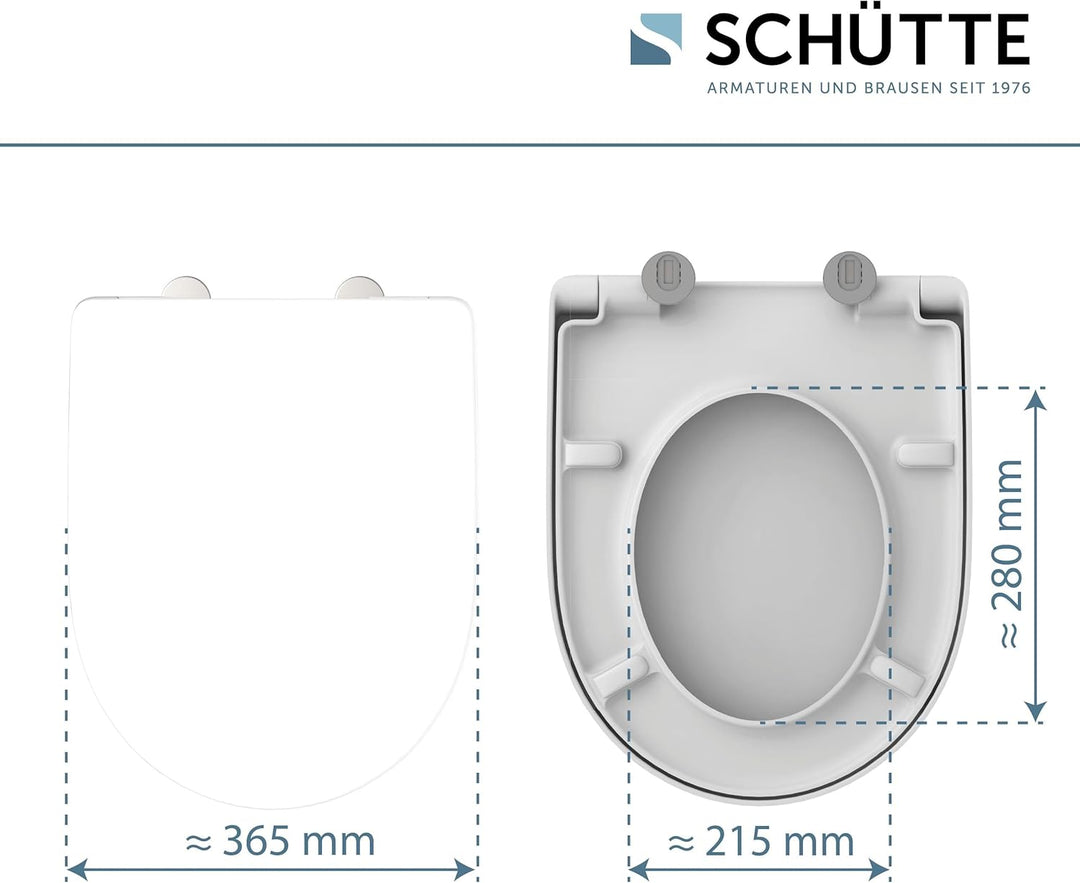 SCHÜTTE WC-Sitz passend zu Geberit Icon, mit Absenkautomatik made in EU, Abnehmbarer Klodeckel aus b