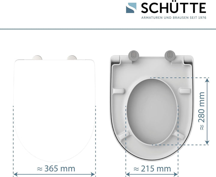 SCHÜTTE WC-Sitz passend zu Geberit Icon, mit Absenkautomatik made in EU, Abnehmbarer Klodeckel aus b