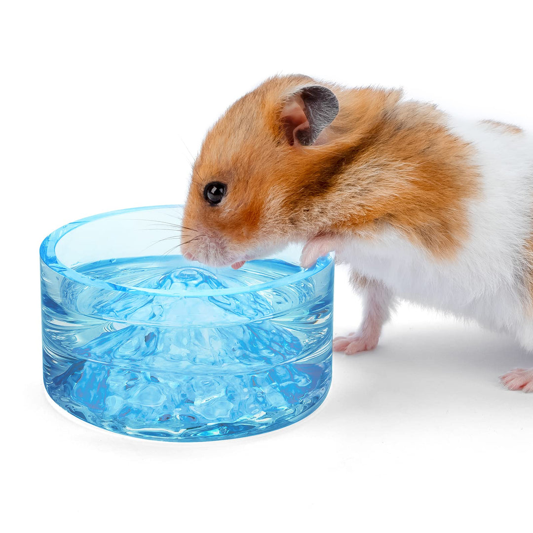 Niteangel Hamster-Futter- und Wassernäpfe - Mount Fuji Serie Glas-Trinkschalen für syrische Zwergham