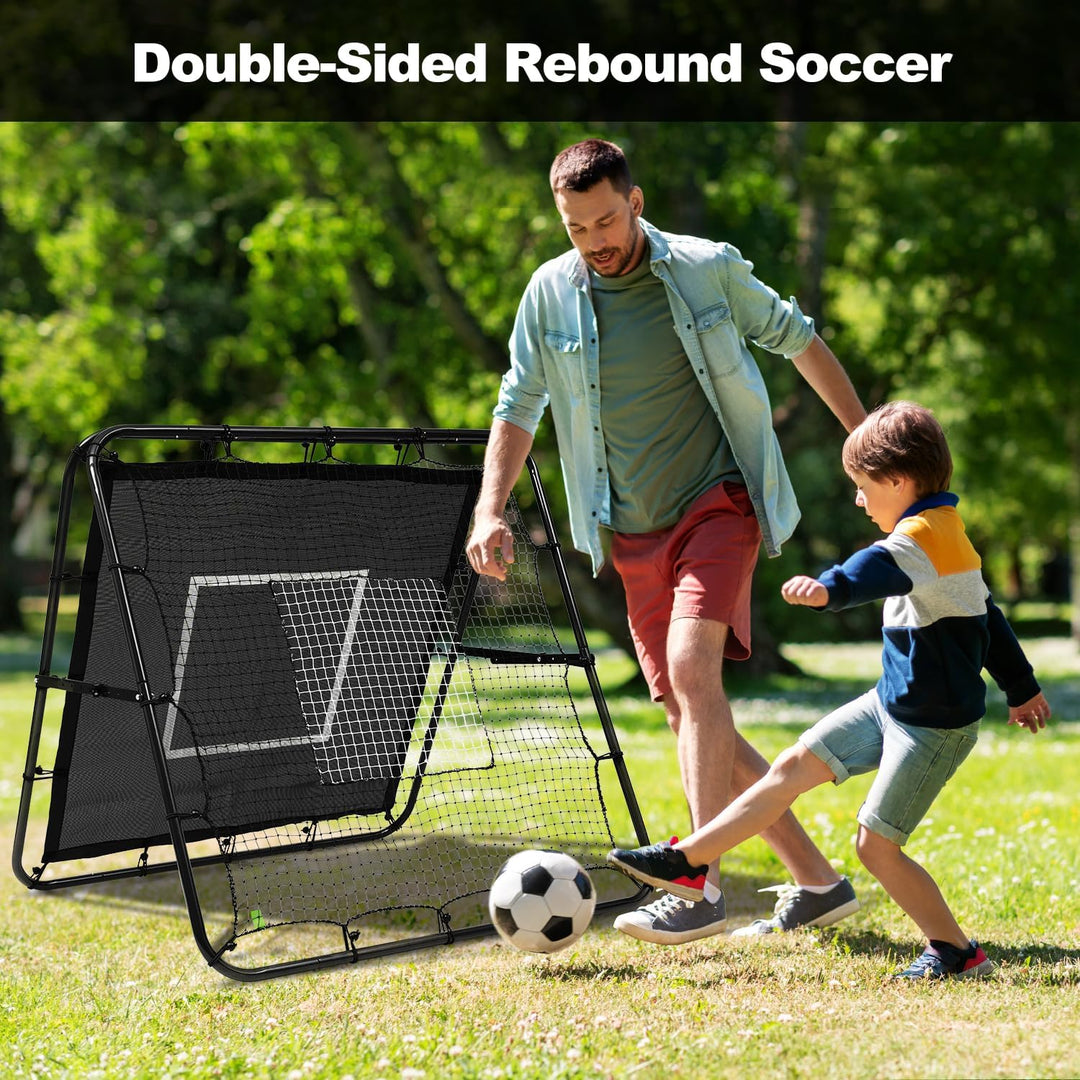 BAGAIL Doppelseitiges Rebounder-Netz, Fussballnetze, verstellbare Winkel, anpassbare Struktur, Rebou