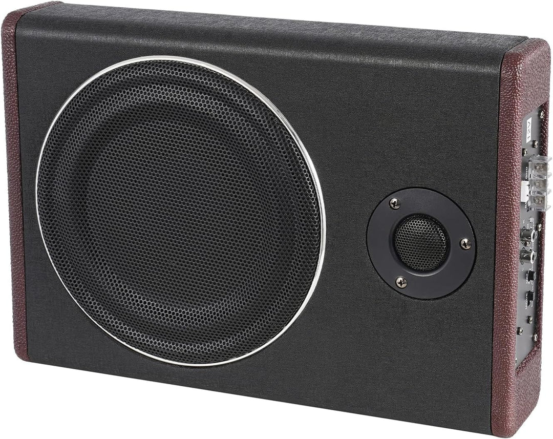 8“ Ultra Slim Active Car Subwoofer Under-Seat Powered Subwoofer Speaker Audio Sub Bass Box 600w Comp