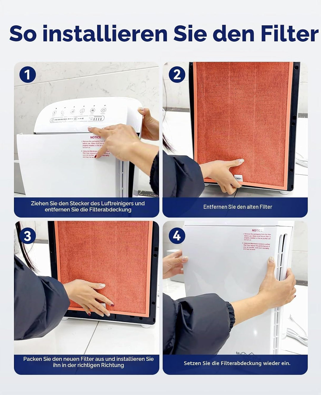 Membrane Solutions MSA3/MSA3S Original-Luftreinigerfilter für giftige Gase, verbesserter 4-in-1-H13-