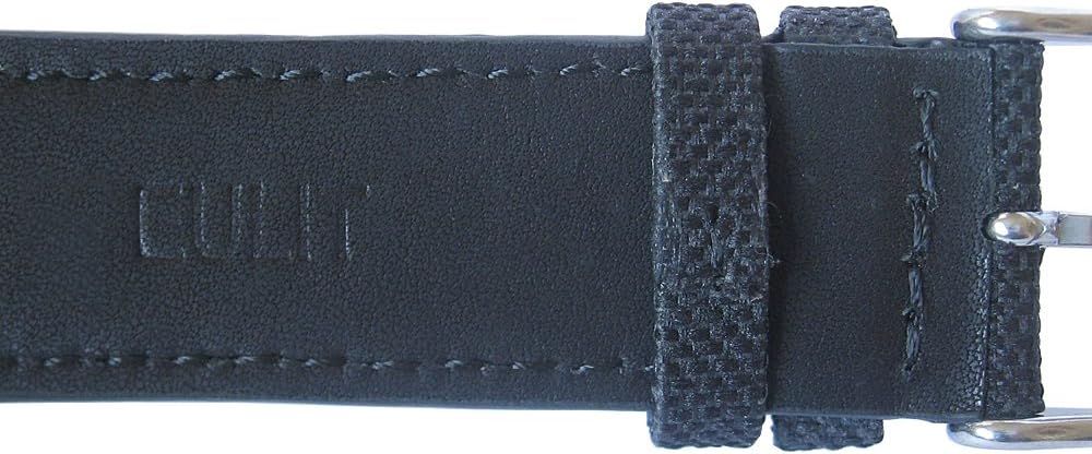 Eulit Uhrenarmband aus Segeltuch, 22 mm, Schwarz Made in Germany