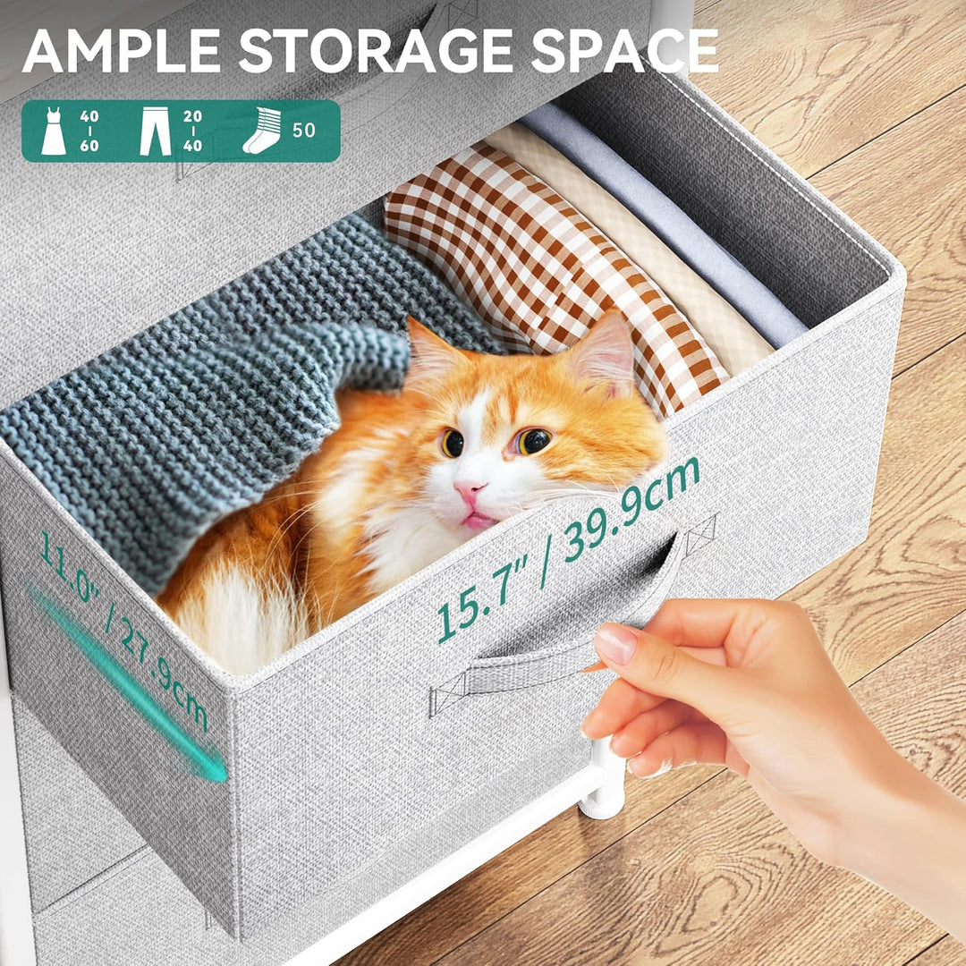 YITAHOME kommode mit Schubladen, Schrank mit 5 Schubladen aus Stoff, Aufbewahrungskommode Modernen S