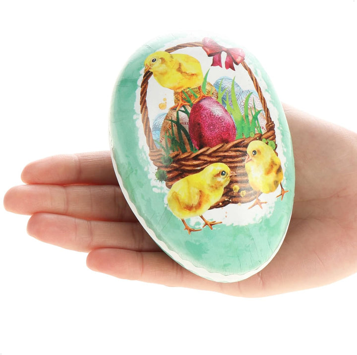 com-four® 3X Osterei zum Befüllen - Fülleier für Ostern - Osterei mit süssen Oster-Motiven - Osterde