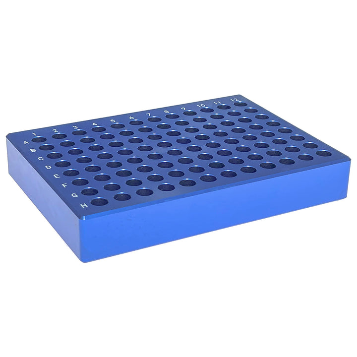 MUHWA 96 Well Aluminium-Kühlblock für 0,2 ml PCR-Mikroröhren, 8 x 12 Array, blau, 1 Stück 0.2ml-96 W