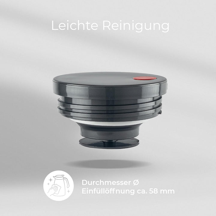 ROTPUNKT Isolierkanne 1L - Premium Kaffekanne Made in Germany I Hält bis zu 24 Std heiss I Warmhalte