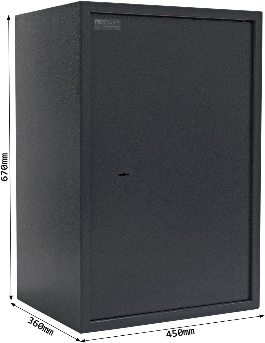 Rottner Möbeltresor Jupiter 5 Doppelbartschloss 2 Schlüssel BxHxT 45x67x36 cm herausnehmbarer Fachbo