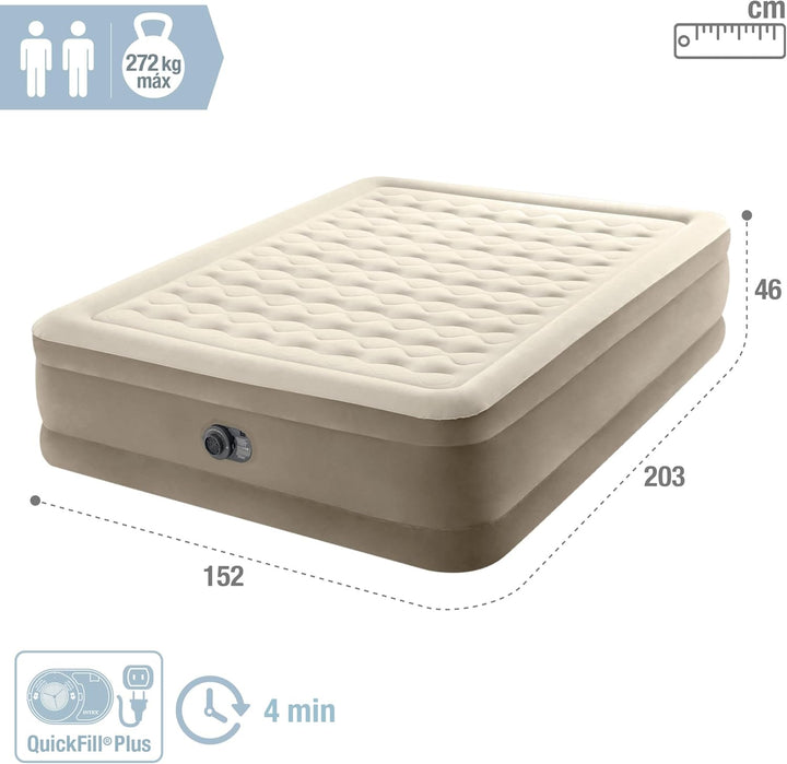 Intex 64428NP Luftbett Ultra Plush Bed Queen 230 V, Beige, 203 x 152 x 46 cm 203 x 152 x 46 cm