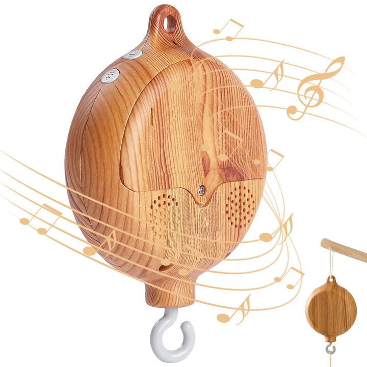 Baby Mobile Spieluhr, Holzoptik Music Box Bettglocke, Kinderbett Mobile Motor, Bettglocke Anhänger B