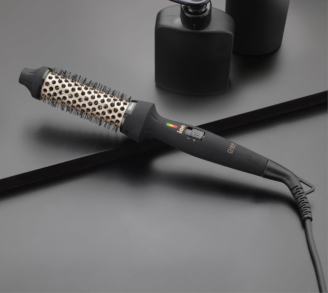 Diva Pro Styling Keramik-Heizbürste 30 mm – Heissbürste – Locken oder Wellen mit Volumen 30mm, 30mm