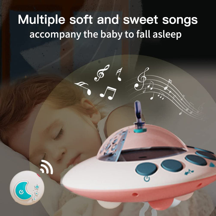 Eners Baby Mobile Babybett mit Musik und Lichtern, Bett Mobile Baby Mädchen Junge mit Fernbedienung,