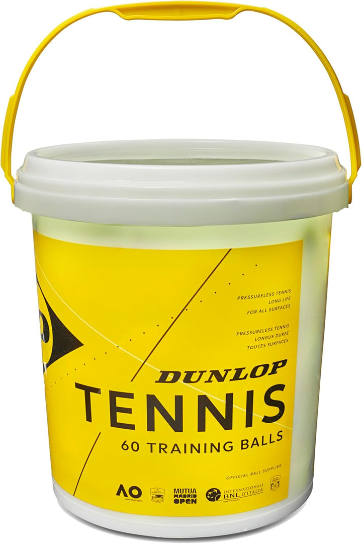 Dunlop Tennisball Training gelb 60 Stück - für Coaching und Trainingseinheiten 60 Eimer, 60 Eimer