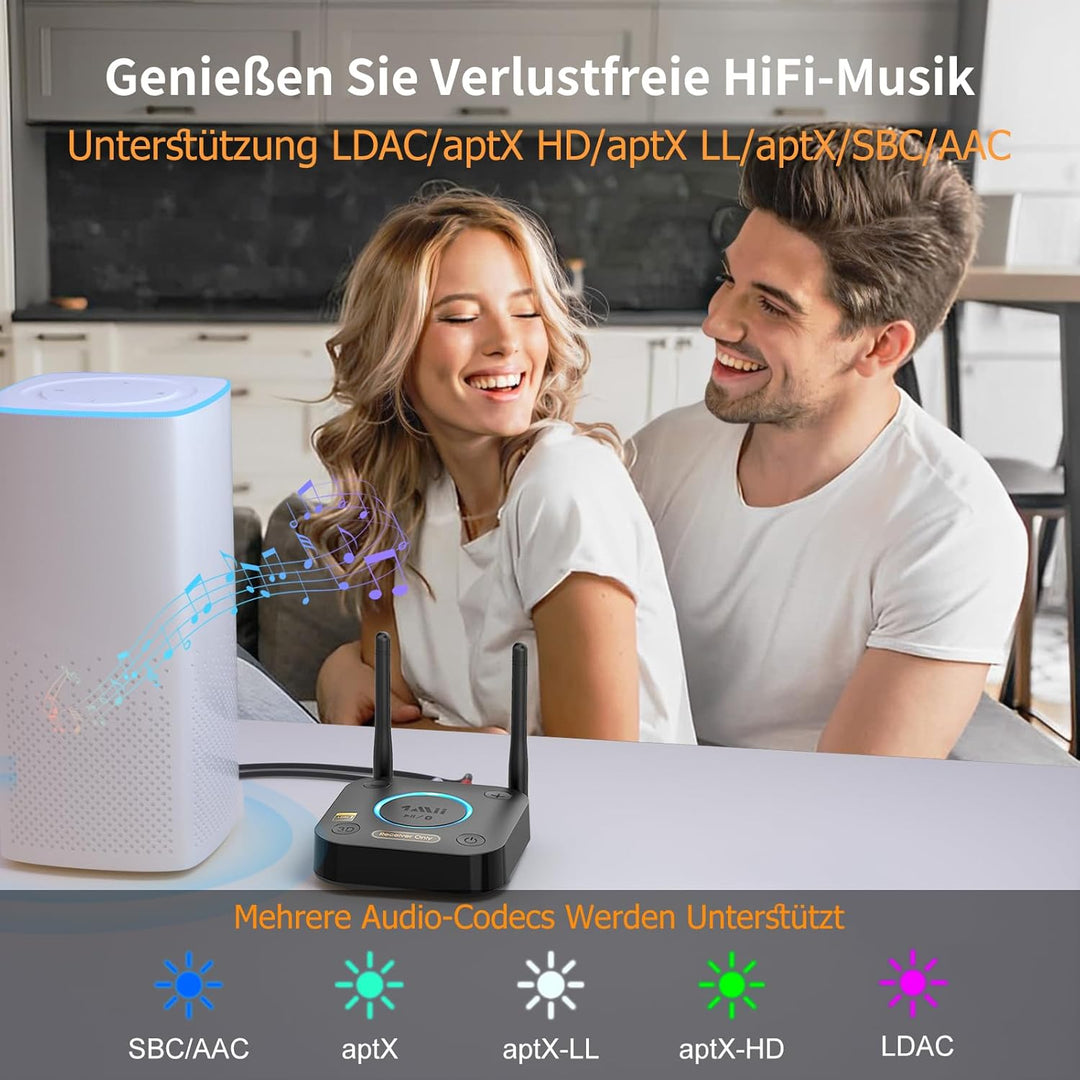 B06Ultra Bluetooth 5.2 Empfänger für LDAC Hi-Res Audio, HiFi Bluetooth Audio Adapter mit Audiophile