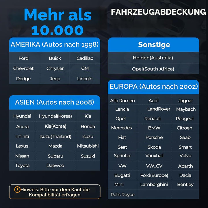 TOPDON Kabelgebunden, OBD2 Diagnosegerät Auto AD500S,diagnosegerät für ABS SRS Motor und Getriebe,Se