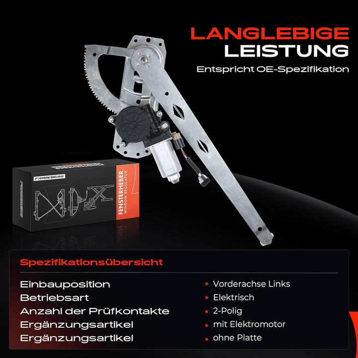 Frankberg Fensterheber 2/3 Türen Mit Motor Vorne Links Kompatibel mit Transit Bus/Kasten/Pritsche/Fa