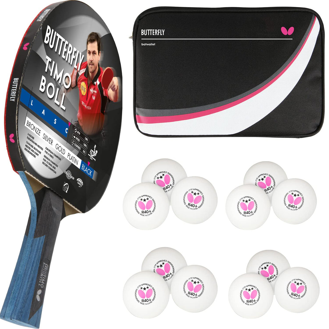 Butterfly® Timo Boll Black Tischtennisschläger | Tischtennis Racket Bat TT Profi Wettkampfschläger f