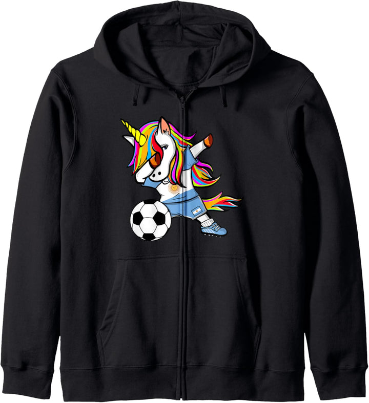 Dabbing Einhorn Fussball Argentinien - Argentinische Flagge Kapuzenjacke