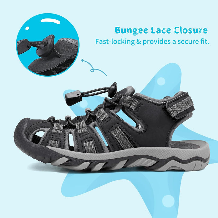 DREAM PAIRS Jungen Mädchen Sandalen Sommer Geschlossene Sport Turnschuhe Klettverschluss Sportliche