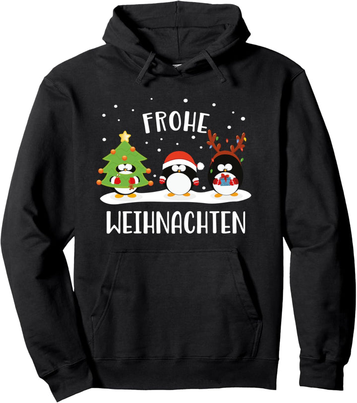 Frohe Weihnachten Merry Christmas Lustig Pinguine Weihnachts Pullover Hoodie