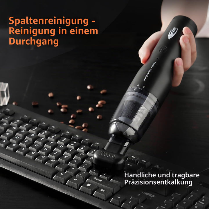 IKAPE Kabelloser Kaffeesatz-Staubsauger – Tragbarer Handstaubsauger mit HEPA-Filter, per USB-C aufla